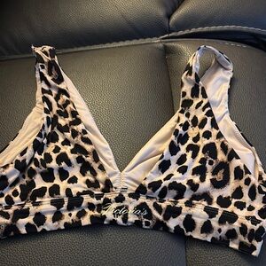 Victoria's Secret Black and Cream Wireless Bra with Triangular Cups